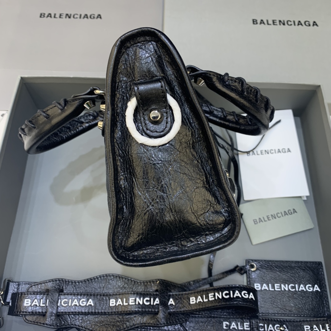 Balenciaga Classic City Mini Handbag Shoulder Bag Black/Silver